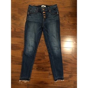 LOFT Modern Skinny Dark Wash Raw Hem Jeans - Size 27/4